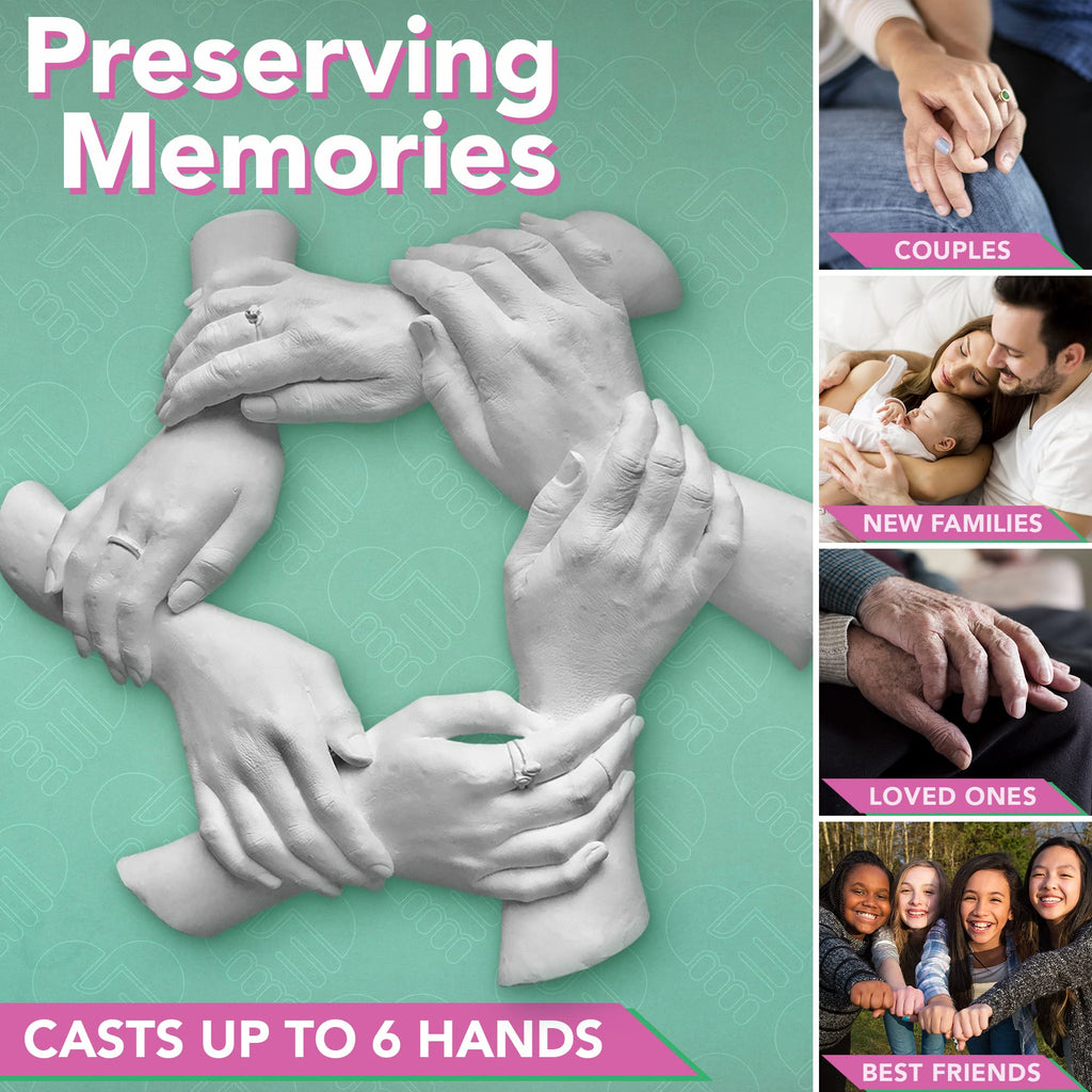 Luna Bean Ring of Hands Hand Casting Kit – Free Form Tabletop Group Size  Hand Molding Kit for Family & Friends – Casts 4 Hands Adults & Kids, Unique  Mother's Day Gifts Ideas