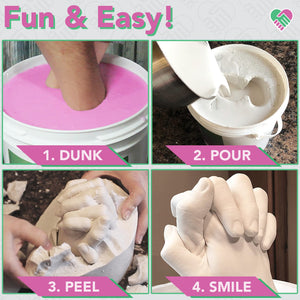 Luna Bean Family Hand-Casting XL Kit – Family Fun for up to 6 Hands, All-Inclusive Set