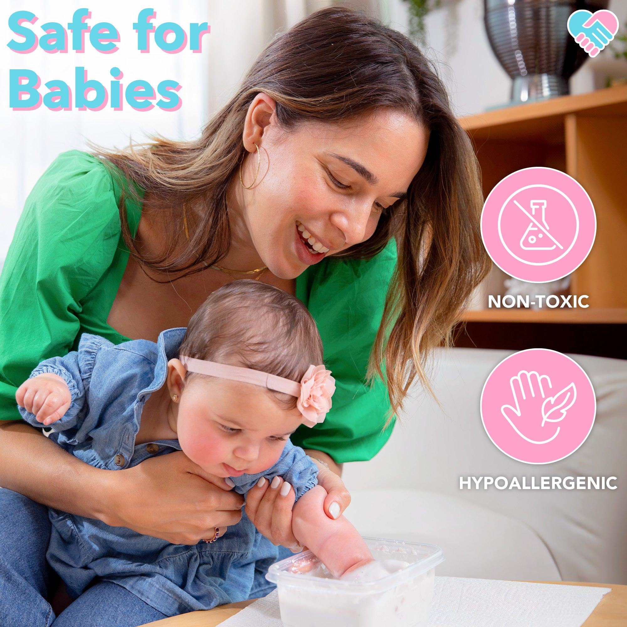 Luna Bean Baby Footprint & Hand Casting Kit – Premium Newborn Infant Keepsake - Baby Chirstmas Gifts for Girls and Boys