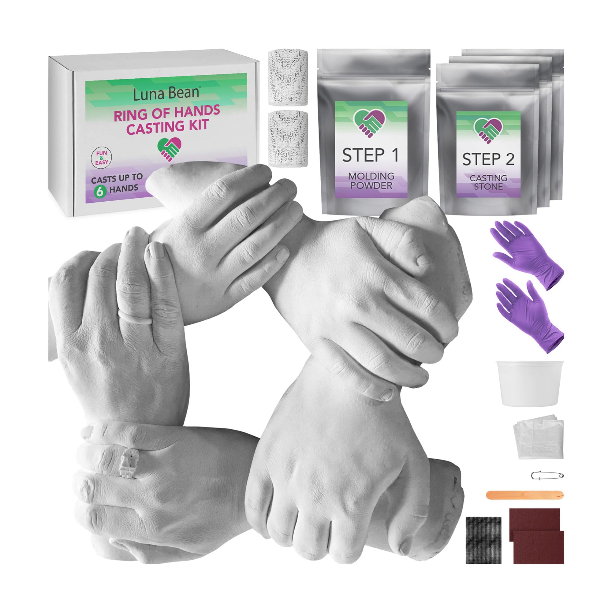 Luna Bean Huge Oversize Xl Family Hand Casting Kit Family Size Hand Molding  Kit For Family Casts 6 Hands Comfortably Adults & Kids, Unique Mo -  Imported Products from USA - iBhejo