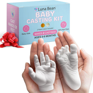 Luna Bean Baby Hand and Foot Casting Kit - 100% Non-Toxic Complete Molding Kit Makes 2 Castings