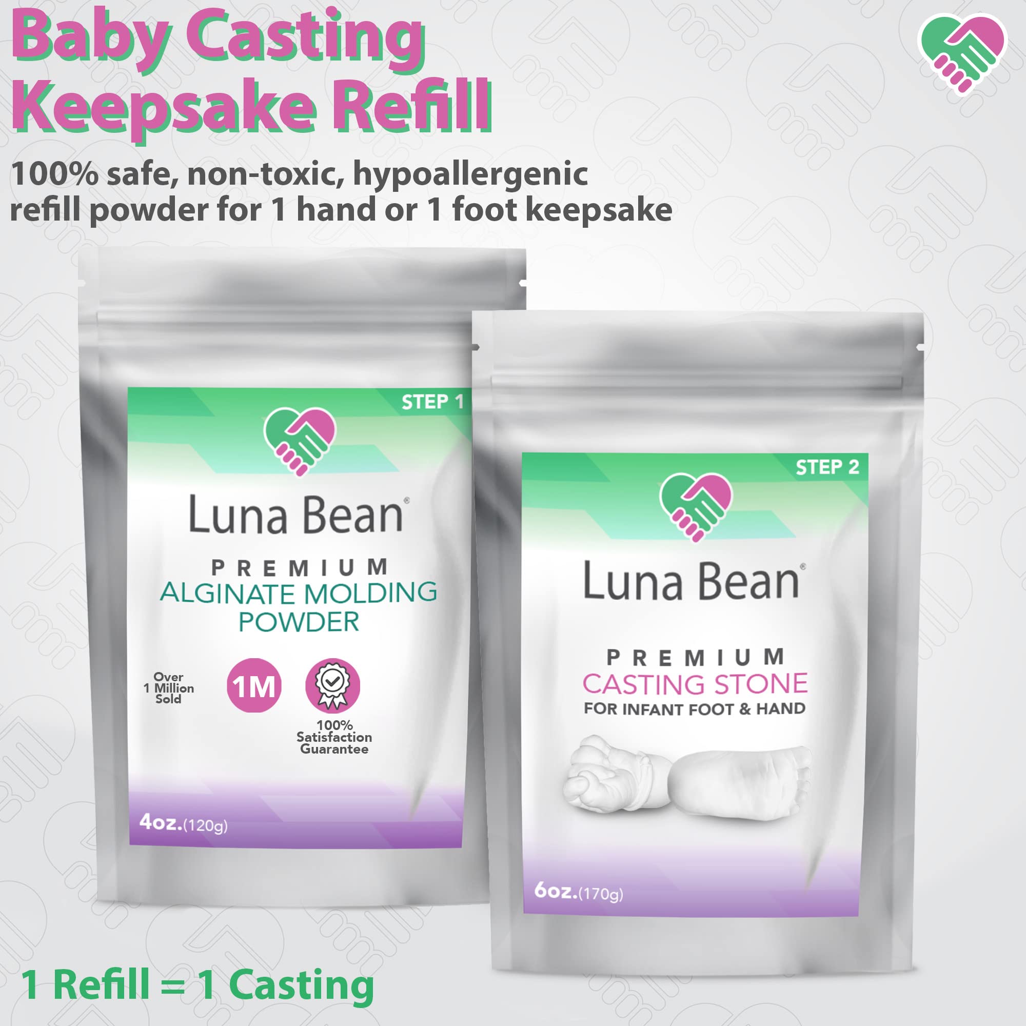 Baby Alginate Molding Powder Replacement - Refill for Baby Hand