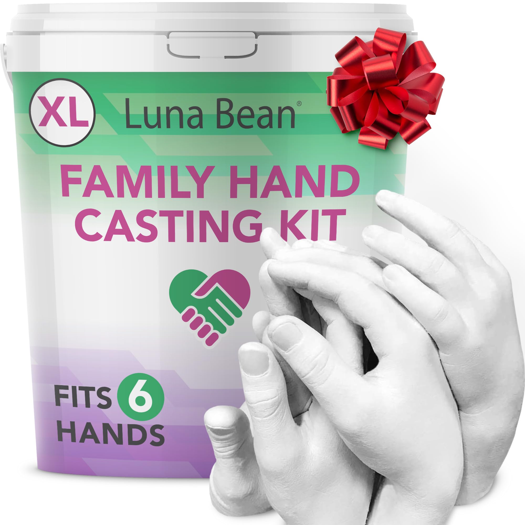 Luna Bean Keepsake Hands Casting Kit | DIY Plaster Statue Casting Kit |  Hand Holding Craft for Couples, Adult & Child, Wedding, Friends, Anniversary