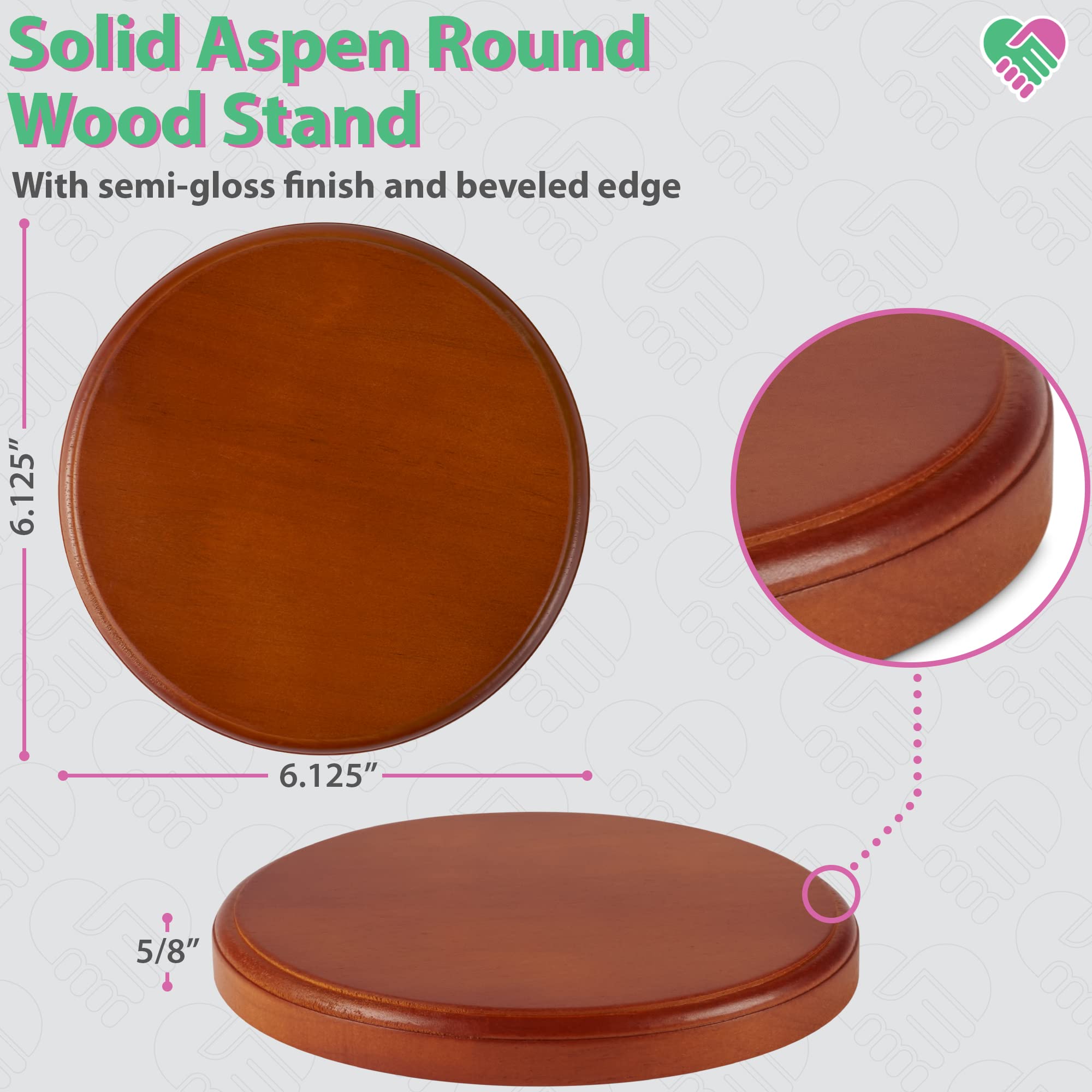 Luna Bean Display Base – 100% Wood, Round Design for Elegant Home Décor