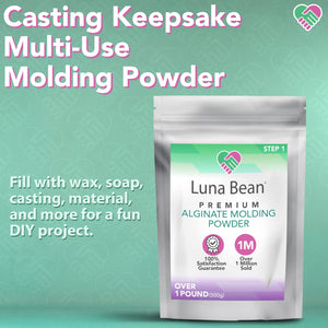 Alginate Molding Powder Refill for Hand Casting Kit - Non-Toxic Casting Plaster Material - 1lb (454g) - Perfect for Anniversaries, Birthdays, & Family Activities - Create-a-Mold by Luna Bean