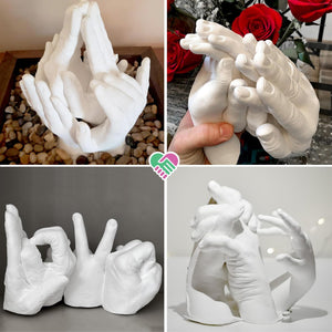 Luna Bean Huge Oversize XL Family Hand Casting Kit - Big Size Hand Molding Kit - Casts 6 Hands Comfortably Adults & Kids, Plaster Clay Craft Gifts for Family Kids Valentines Day Gift Ideas Him Her