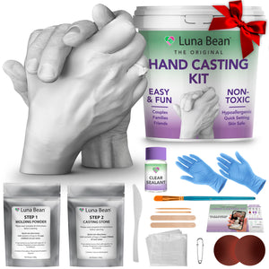 Luna Bean Hand Casting Kit – The Original Hand Mold Kit for Couples – Christmas Gifts, Bridal Shower, Wedding, Engagement Gifts for Her Him Anniversary for Men Women Wife Husband Boyfriend Girlfriend