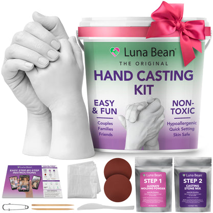 Luna Bean Hand Casting Kit – The Original Hand Mold Kit – Mothers Day Gifts for Mom - Anniversary Engagement Gifts for Women Men Couples Wife Boyfriend Girlfriend Wedding Bridal Shower