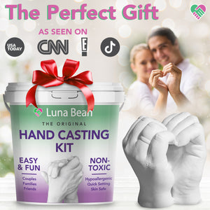 Luna Bean Hand Casting Kit – Gifts for Women and Men, Wedding Gifts, Couple Anniversary and Bridal Shower Hand Molding Kit - Crafts for Parents Kids Mom Dad Mother Father