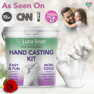 Luna Bean Hand Casting Kit – The Original Hand Mold Kit for Couples – Gifts for Fathers Day, Bridal Shower, Wedding, Engagement, Anniversary for Men Wife Husband Boyfriend Girlfriend