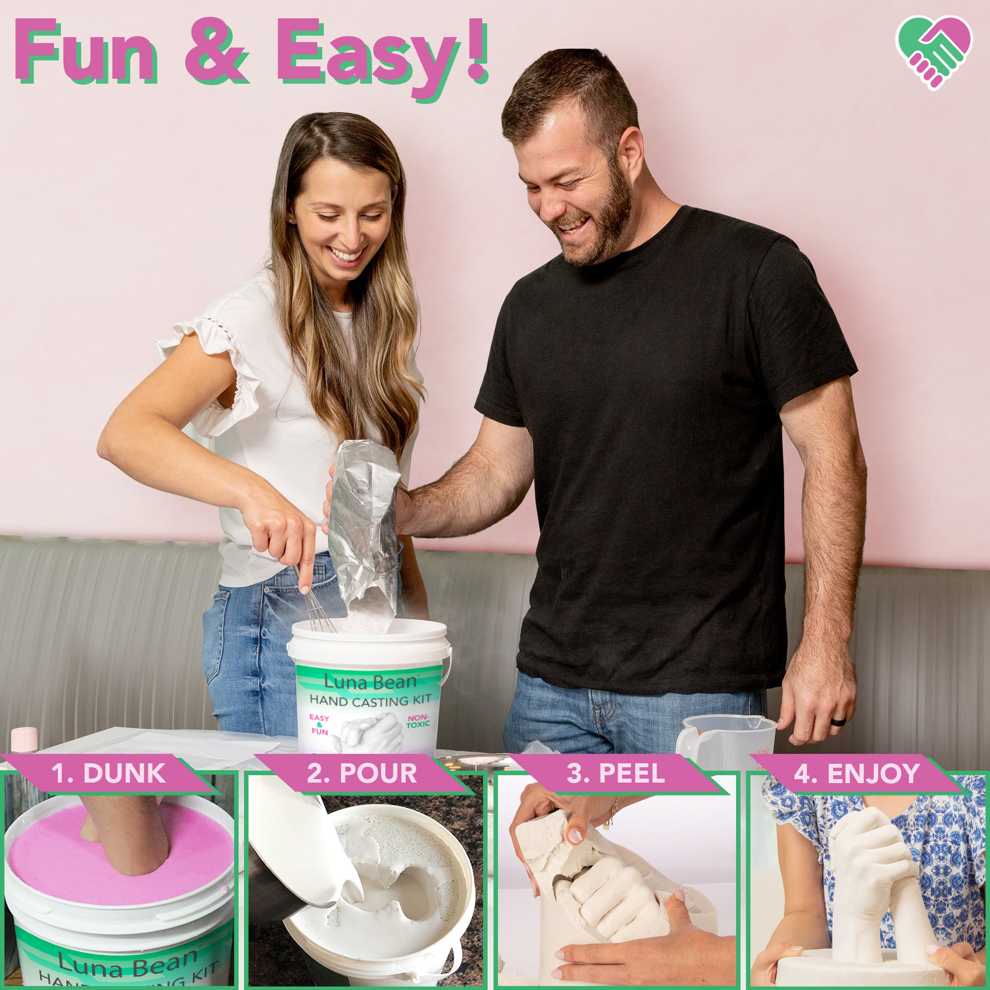 Luna Bean Hand Casting Kit - Unique Couples Gifts for Christmas