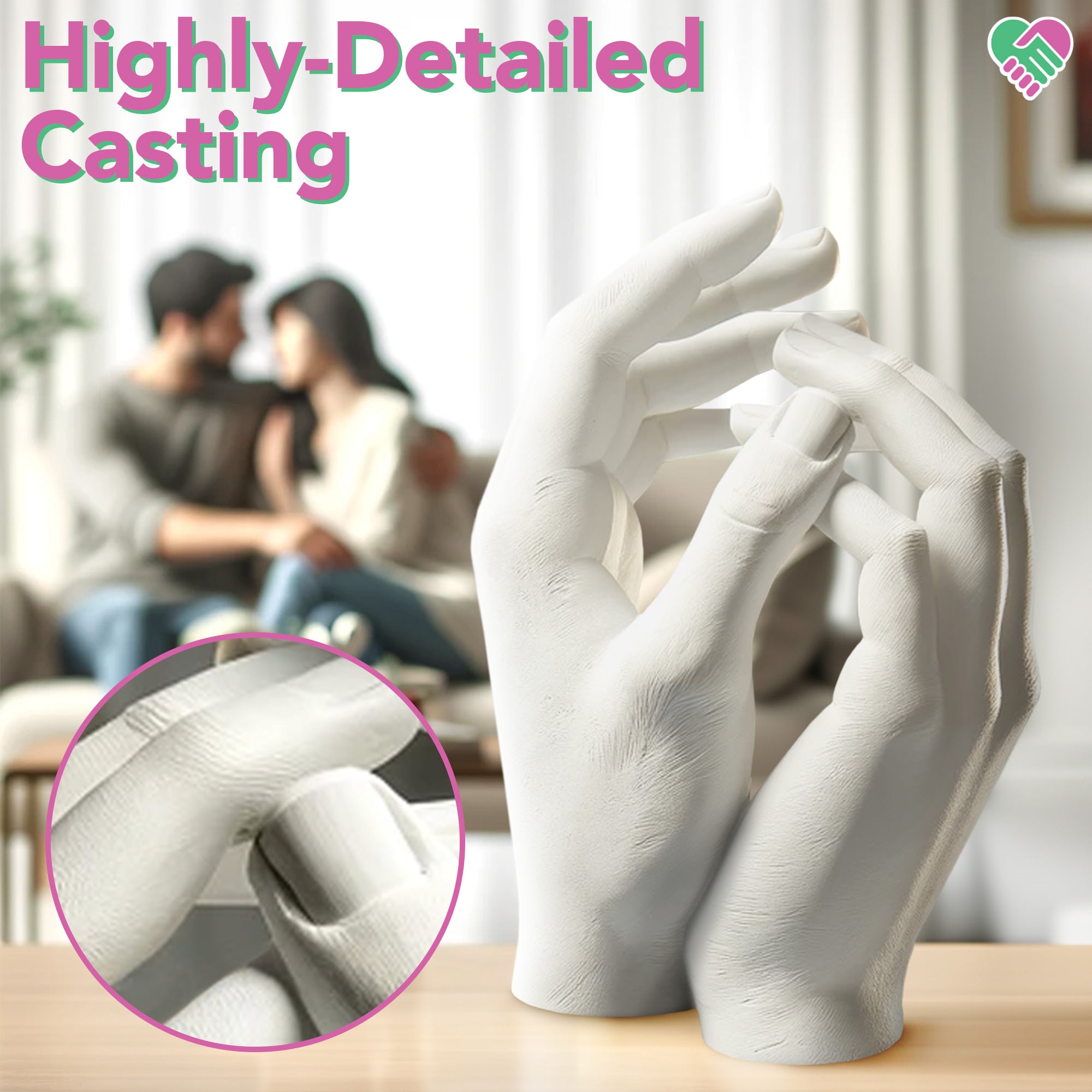 Luna Bean Hand Casting Kit – The Original Hand Mold Kit for Couples – Christmas Gifts for Women, Bridal Shower, Wedding, Engagement Gifts Her Him Anniversary Men Mom Wife Husband Boyfriend Girlfriend