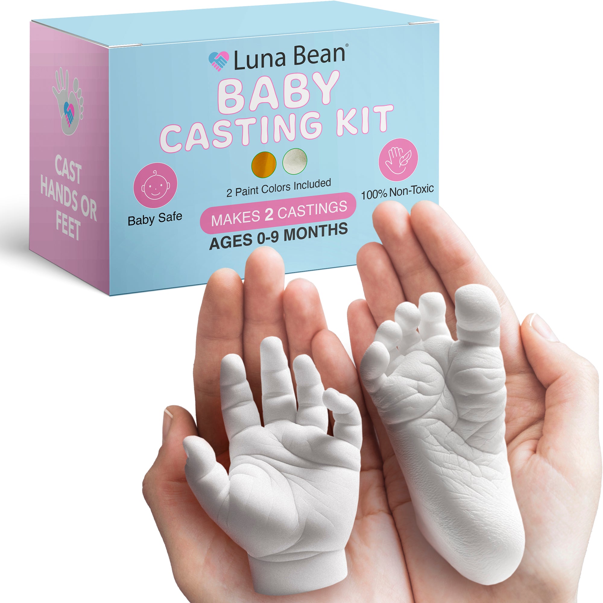 Luna Bean Hand Casting Kit - Create-A-Molding Gel Formula - Customized Craft - Non-Toxic - Plaster Hand and Foot Molding