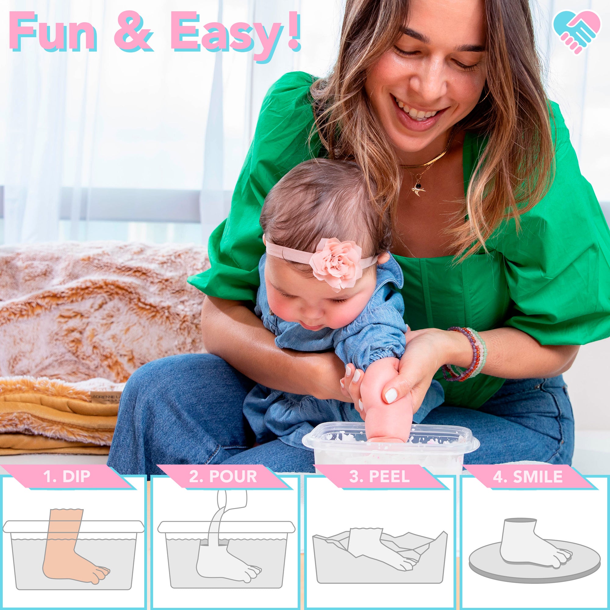 Luna Bean Baby Hand and Footprint Kit - Perfect Baby Keepsake