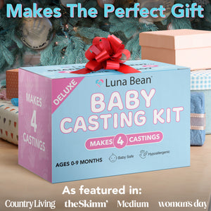 Luna Bean Baby Footprint & Hand Casting Kit (4 Pack) Newborn Keepsake Foot Hand Mold Kit - Baby Shower New Mom Gifts