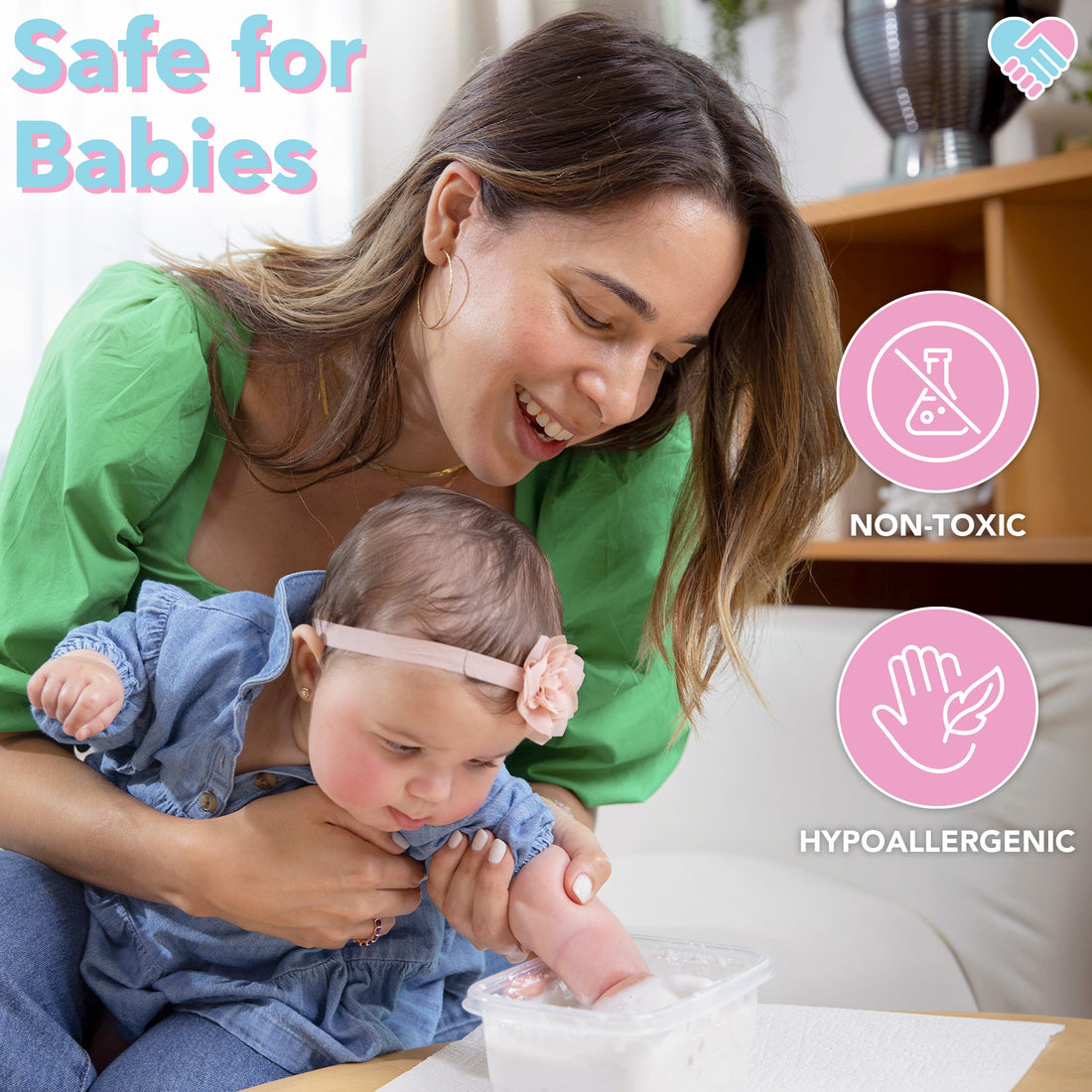 Luna Bean Baby Footprint &amp; Hand Casting Kit (4 Pack) Newborn Keepsake Foot Hand Mold Kit - Baby Shower New Mom Gifts