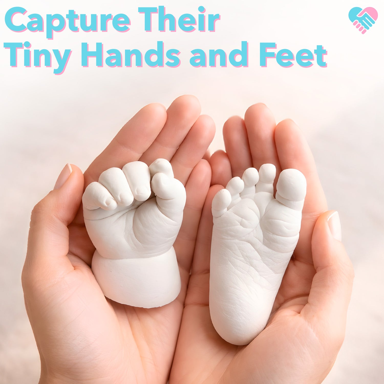 Luna Bean Baby Footprint &amp; Hand Casting Kit (4 Pack) Newborn Keepsake Foot Hand Mold Kit - Baby Shower New Mom Gifts