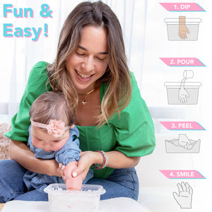 Luna Bean Baby Footprint & Hand Casting Kit (4 Pack) Newborn Milestone Keepsake Kit for Boys & Girls - Baby Shower Gifts Registry Must Have
