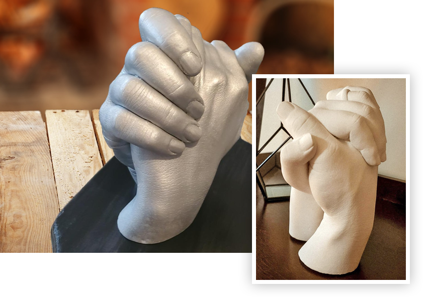 Bean Keepsake Hands Casting Kit, DIY Plaster Statue Molding Kit, Hand  746264085413