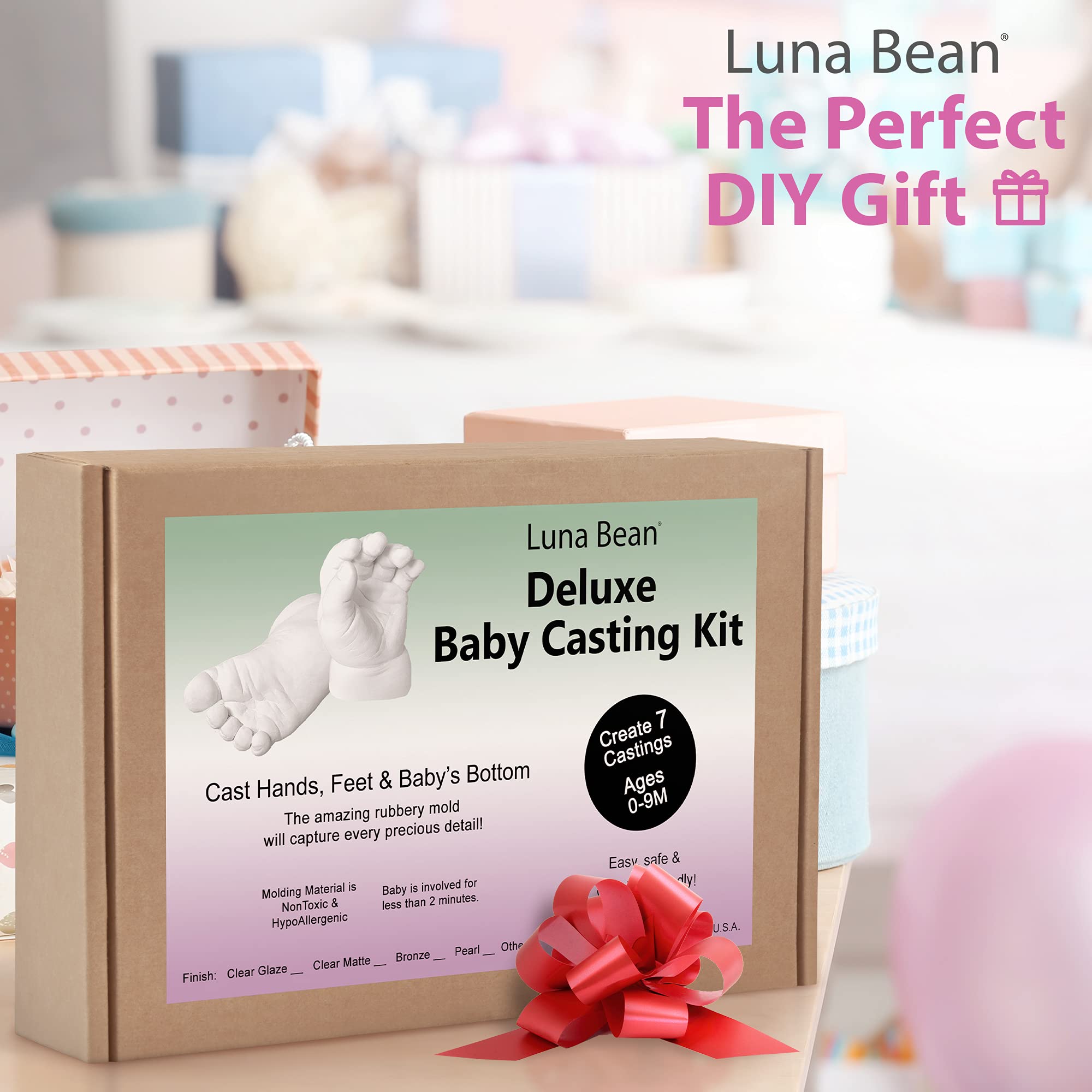 Luna Bean Hand Casting Kit - Hand Mold Kit Couples Gifts - Christmas Gifts  for Women, Mom - Gifts for Her, Him - Unique Anniversary & Bridal Shower  Gifts, Wedding, Engagement, Grandma Gifts